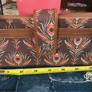 Relic wallet peacock feather print